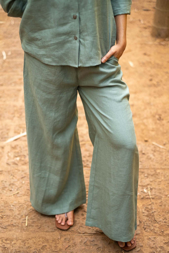 Linen Co-ord Set with Day Shirt and Oversized Pants | Creatures of Habit