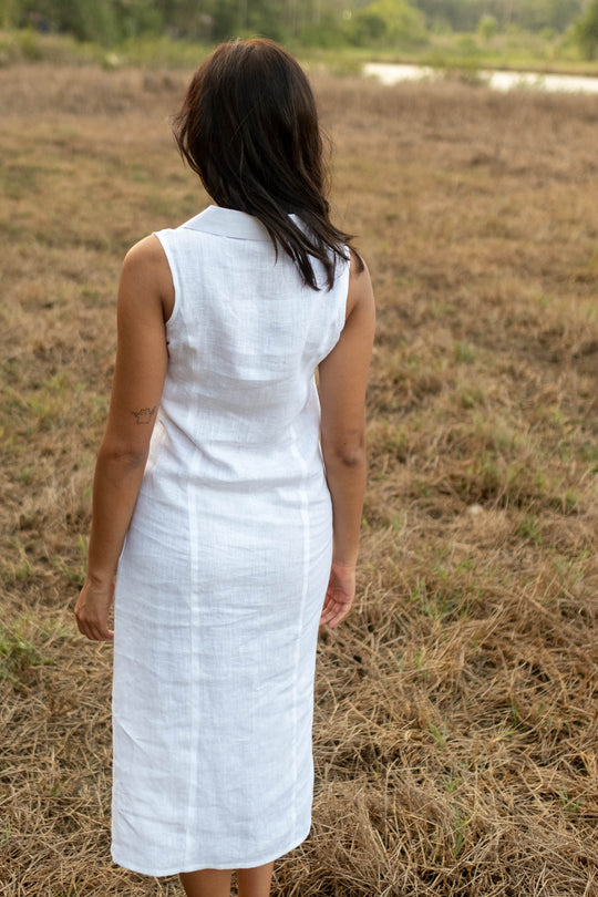 The Linen Notch Collar Dress | Creatures of Habit