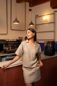 The Linen Open Collar Shirt