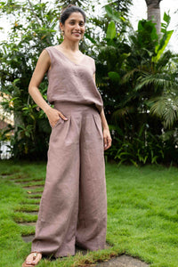 The Linen Knife Pleat Pants