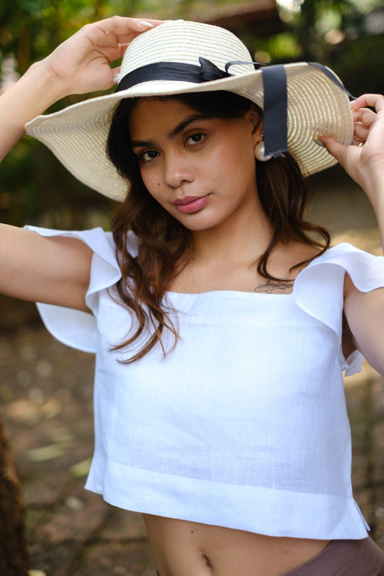 The Linen Ruffle Sleeve Top | Creatures of Habit