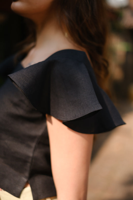 The Linen Ruffle Sleeve Top | Creatures of Habit