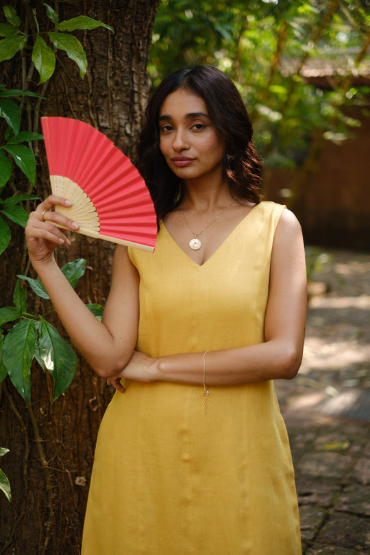The Linen V Neck Midi Dress | Creatures of Habit