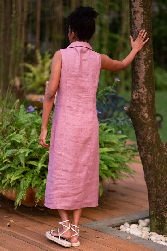 The Linen Notch Collar Dress | Creatures of Habit