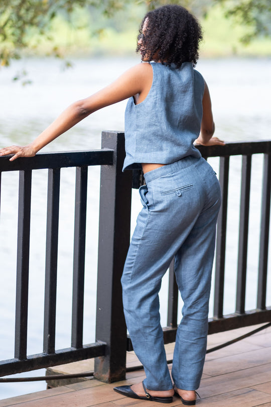Heavy Linen Co-ord Set with Waistcoat and Panelled Pants | Creatures of Habit