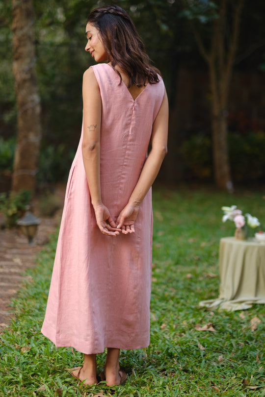 The Linen V Neck Midi Dress | Creatures of Habit