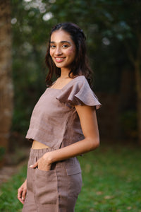 The Linen Ruffle Sleeve Top