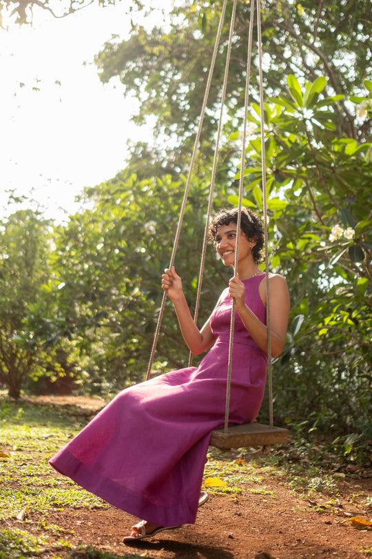The Linen Cutaway Maxi Dress | Creatures of Habit