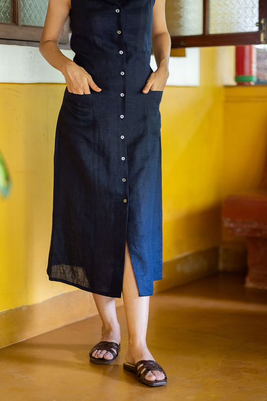 The Linen Notch Collar Dress | Creatures of Habit