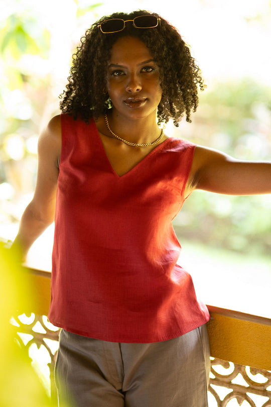 The Linen V Neck Tank | Creatures of Habit
