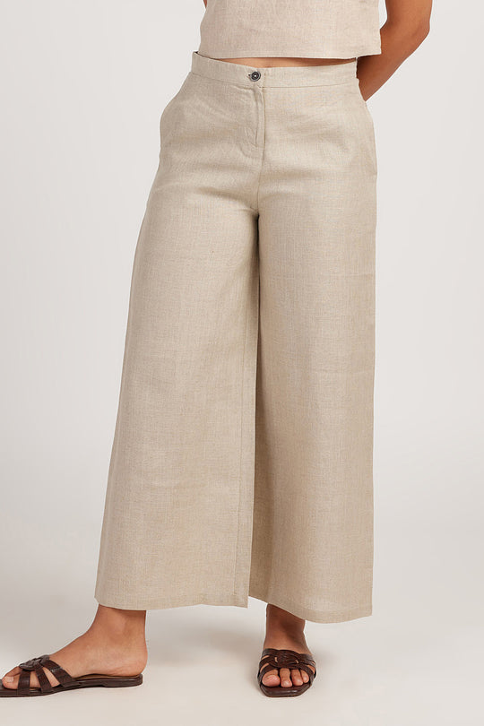 Linen Co-ord Set with Crop Tank and Wide Leg Pants | Creatures of Habit