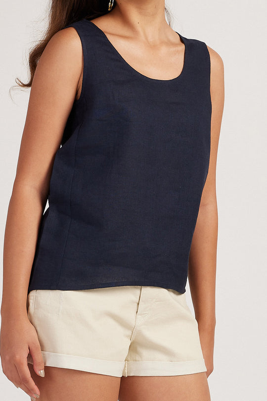 The Linen Round Neck Tank | Creatures of Habit