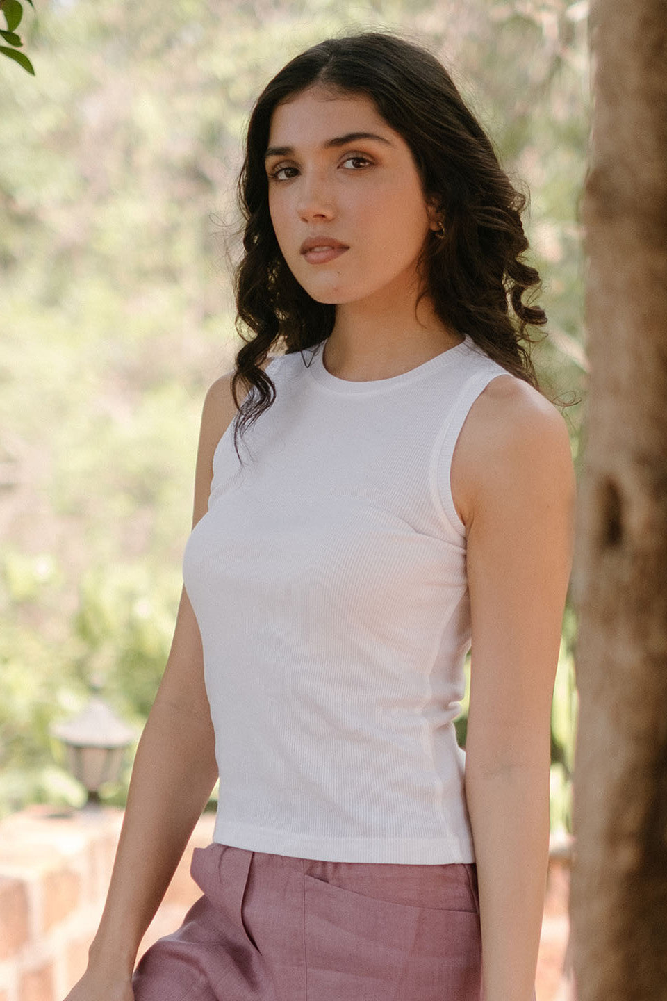 Buy Rib Tank Marshmallow White Womens Tank Top Online