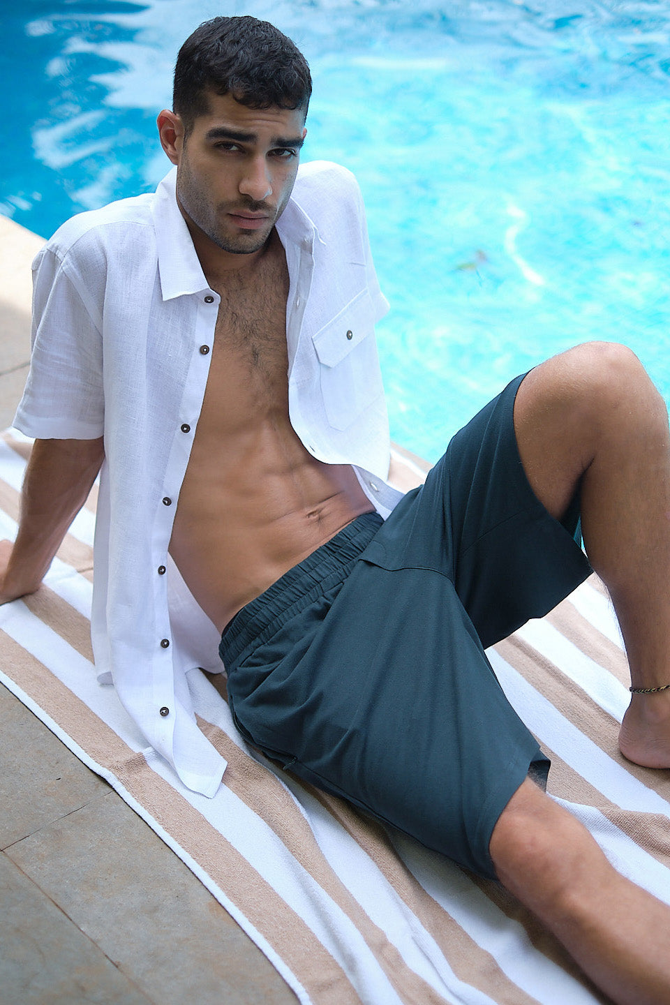 Buy Linen Shirt Short Sleeve Shirt Pearl White Online