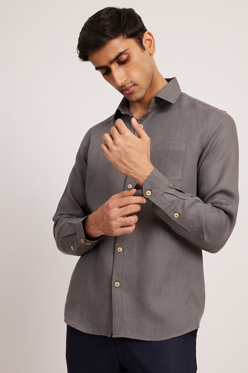 Buy Mens Shirt Linen Shirt for Men Slate Grey Online