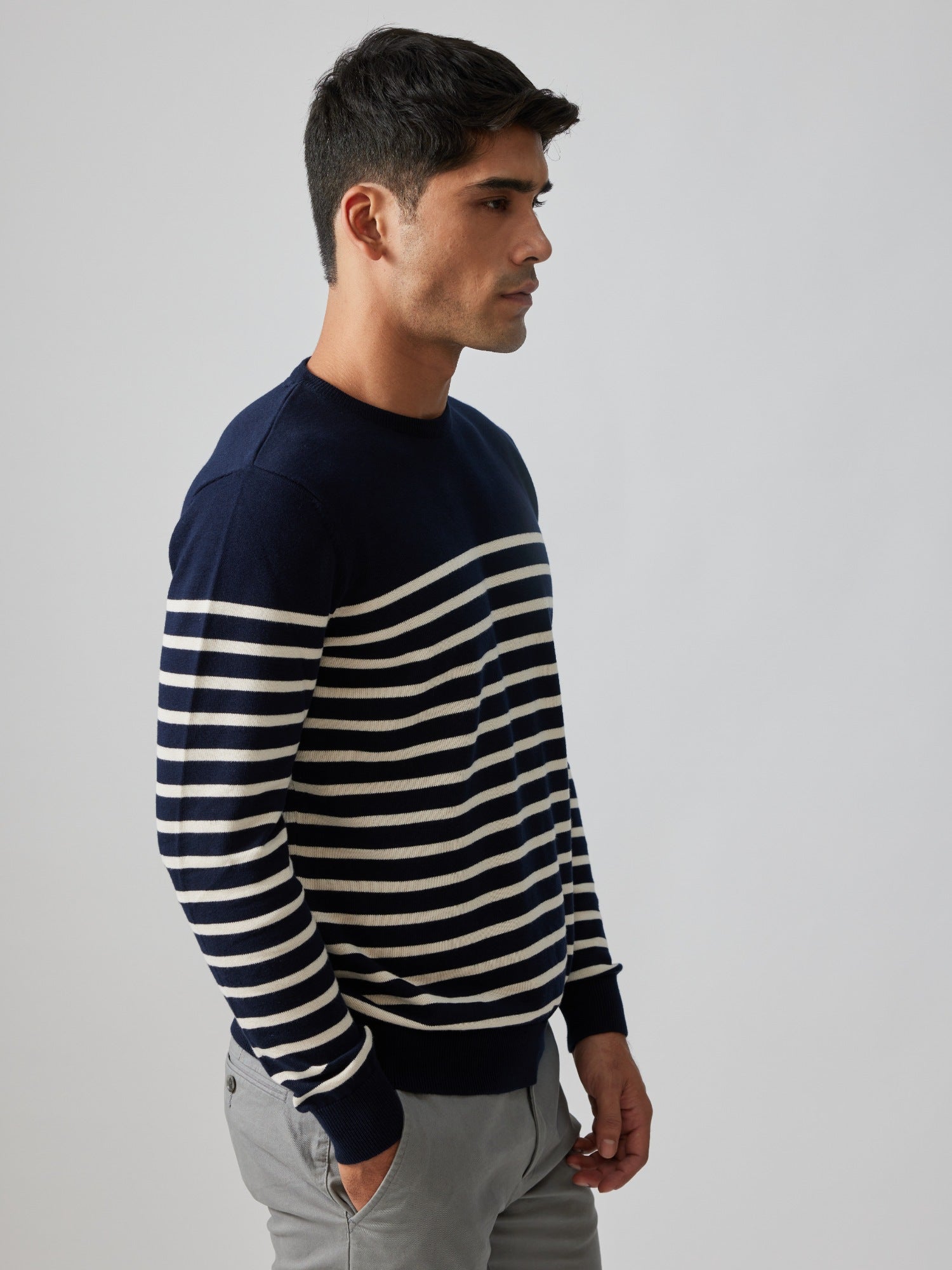 The Breton Stripe Pullover - Nautical Blue