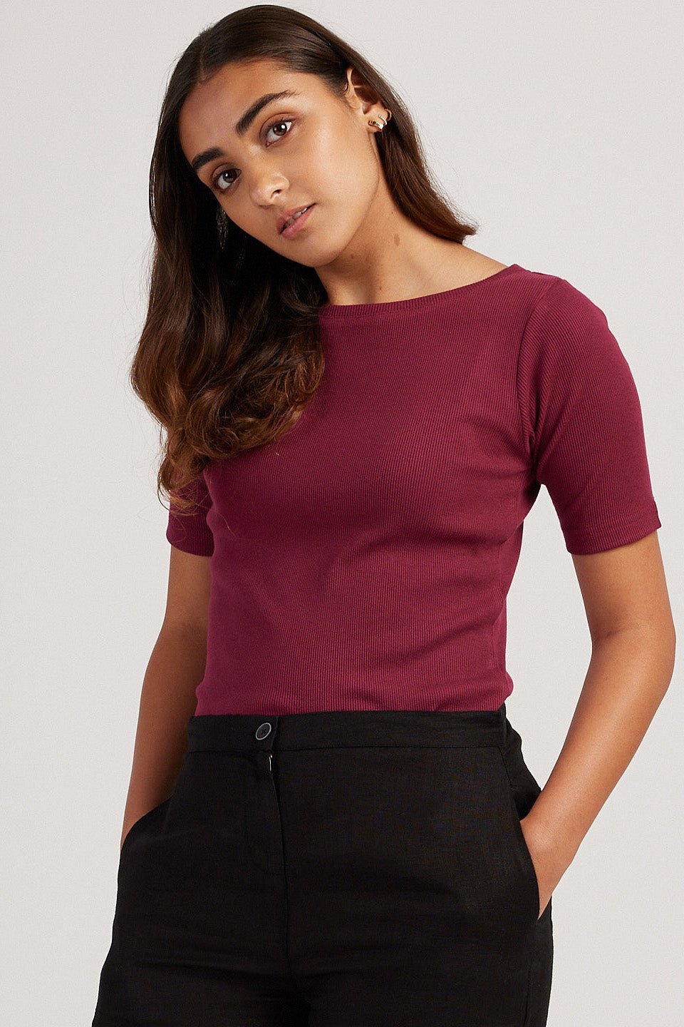 The Rib Boat Neck | Short Sleeve | Creatures of Habit