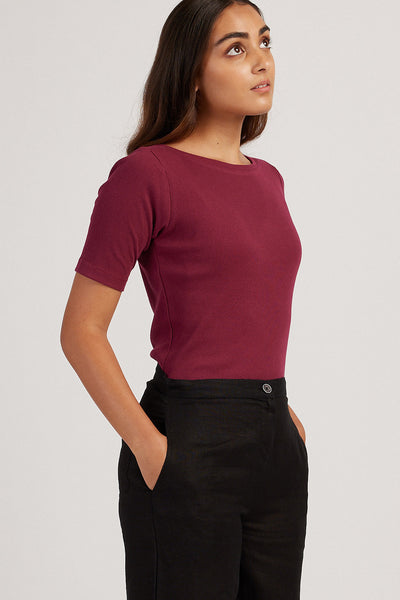 The Rib Boat Neck | Short Sleeve | Creatures of Habit