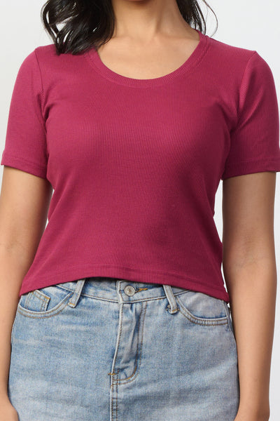 T shirts for Women | The Rib Scoop Women T shirt Berry Pink