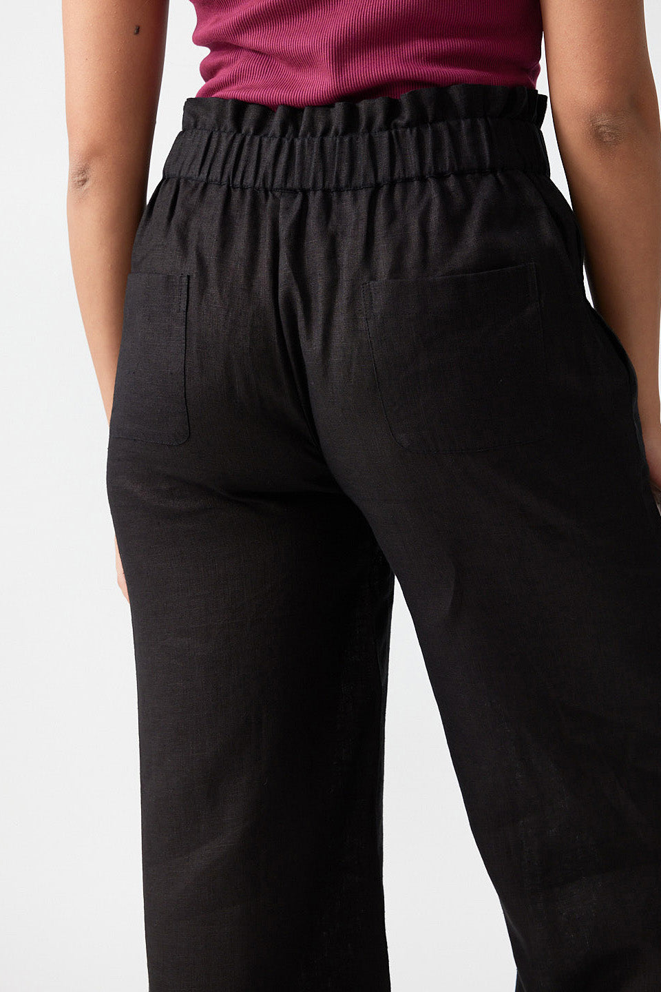 Womens Pants | Linen Flared Pants for Women Black Coffee | Creatures of Habit
