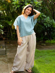 Linen Knife Pleat Pants