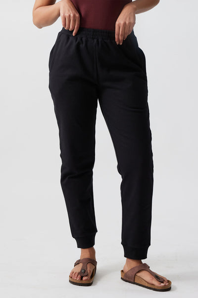 Womens Joggers | The Brushed Terry Joggers Carbon Black | Creatures of Habit