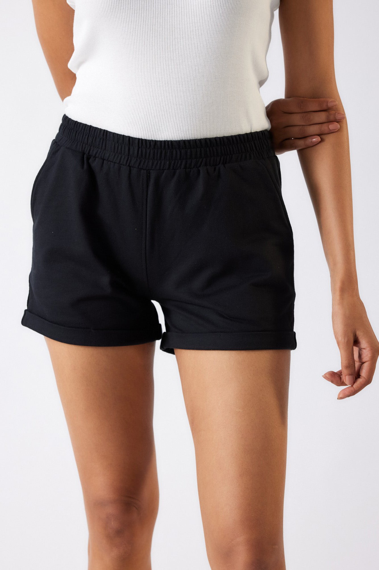 Pima French Terry Shorts for Women Carbon Black | Womens Shorts | Creatures of Habit