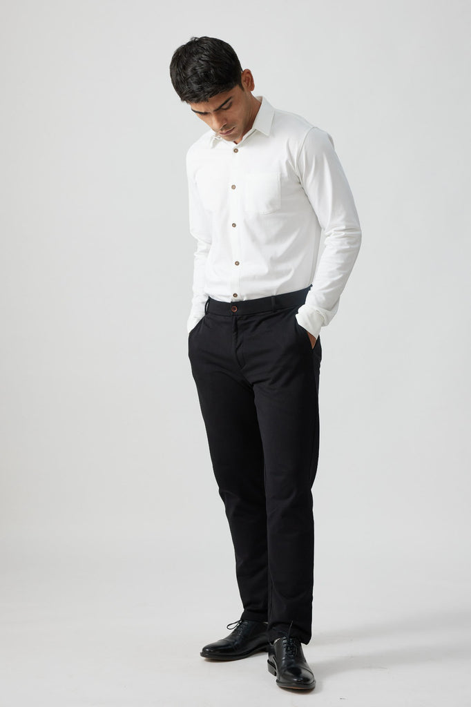 3pc Flat Front Pants Carbon Black - Dark Charcoal Slim Fit Suit| LOREN -  Franky Fashion