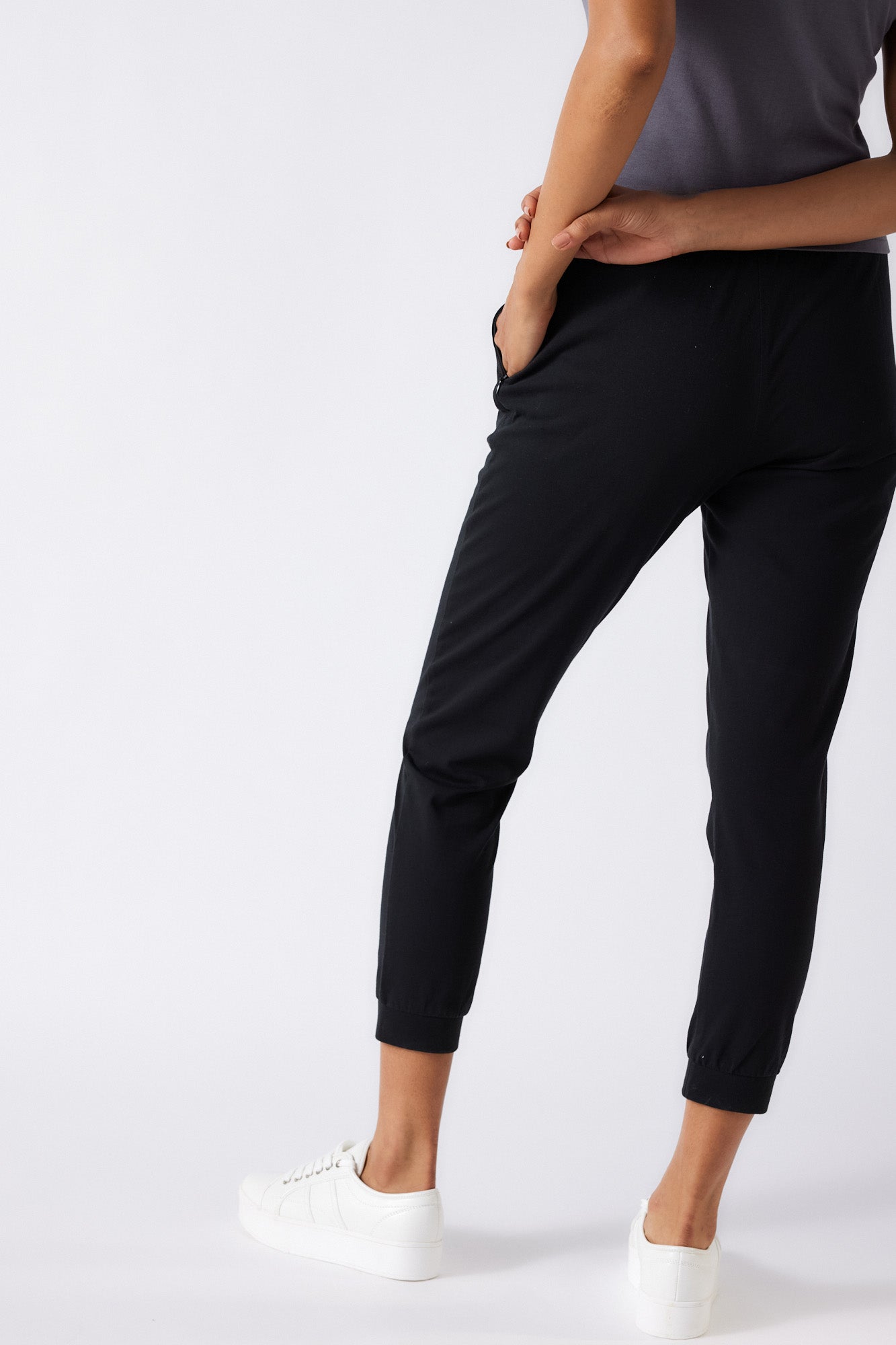 Womens Joggers  Pima Jersey Joggers for Women Carbon Black