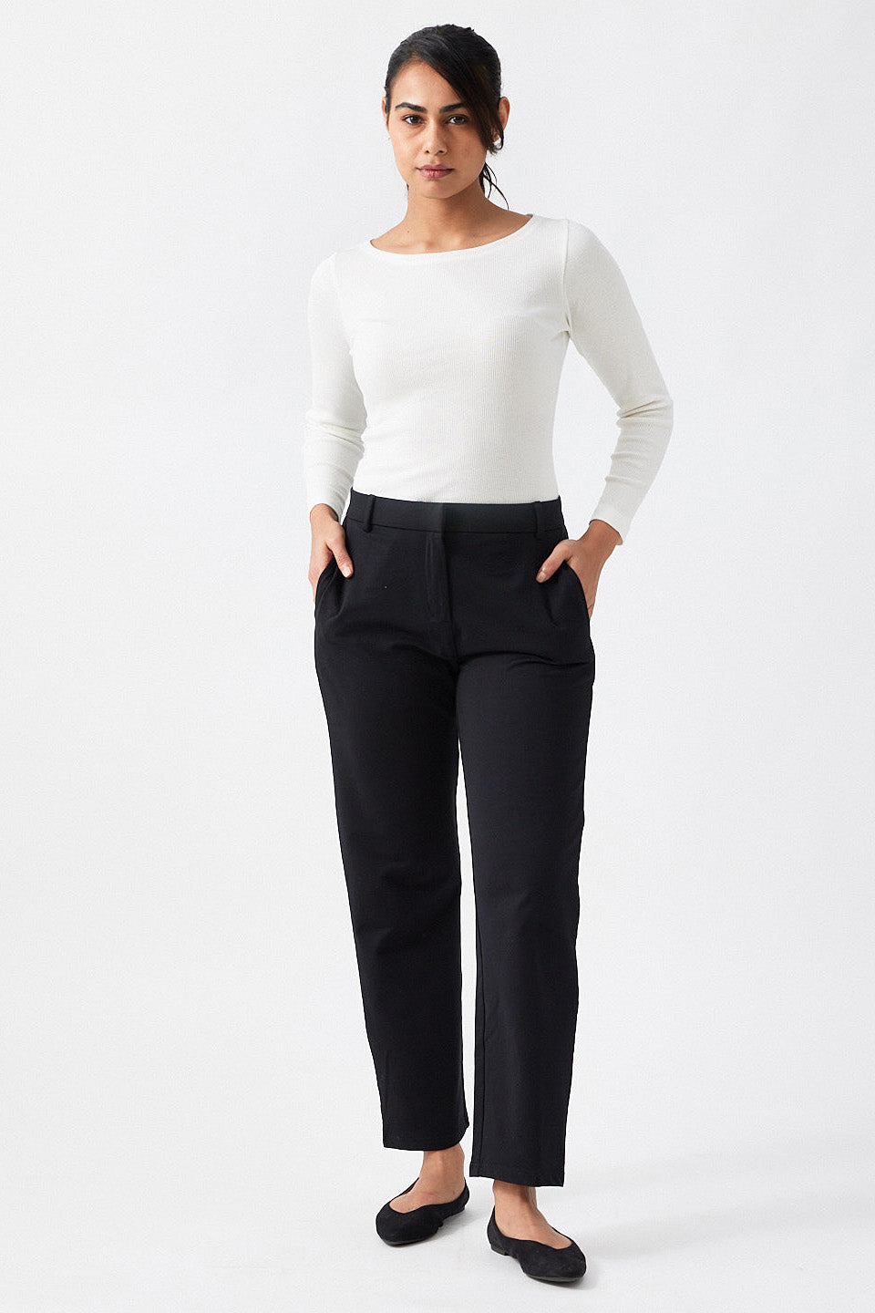 Womens trousers | The Pima French Terry Trousers for Women Carbon Black