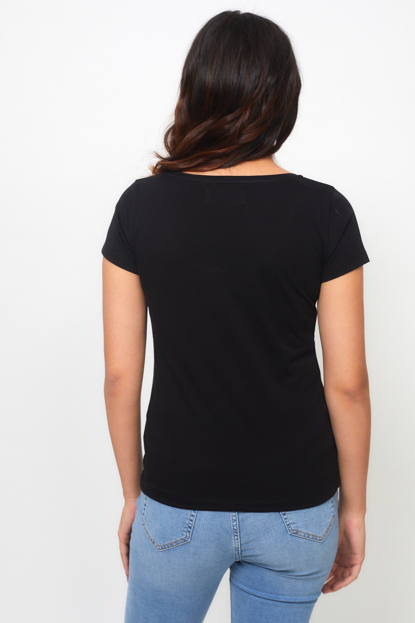 T shirts for Women | Pima Scoop Women T shirt Carbon Black