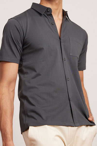 The Pima Shirt Charcoal Short Sleeve | Mens Shirts | Creatures of Habit
