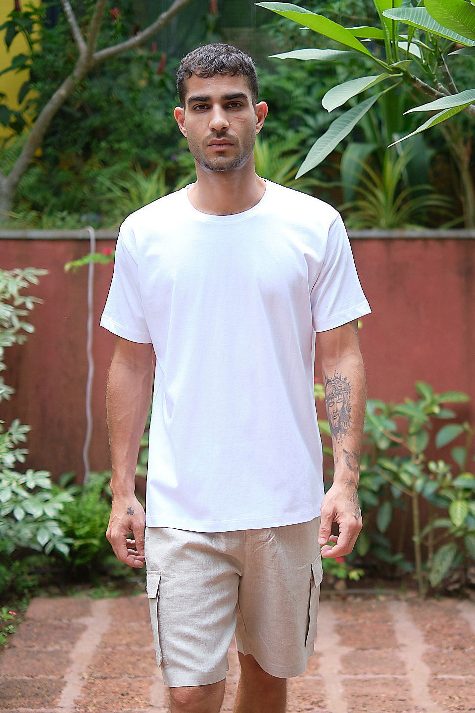 Men's T-shirt- Explore Pima Crew Tshirt Cloud White