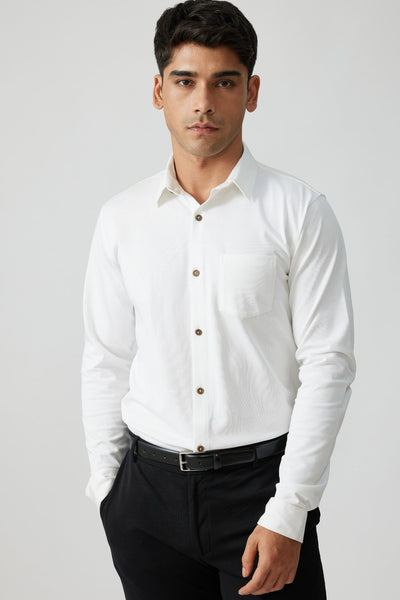 The Pima Jersey Cloud White | Mens Shirts | Creatures of Habit
