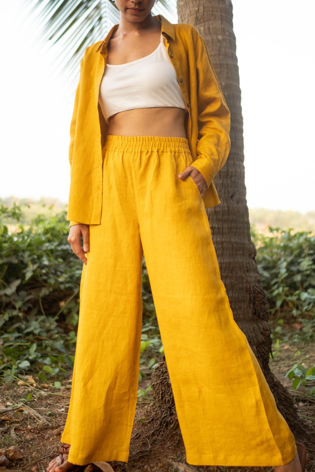 Linen Co-ord Set with Day Shirt and Oversized Pants | Creatures of Habit