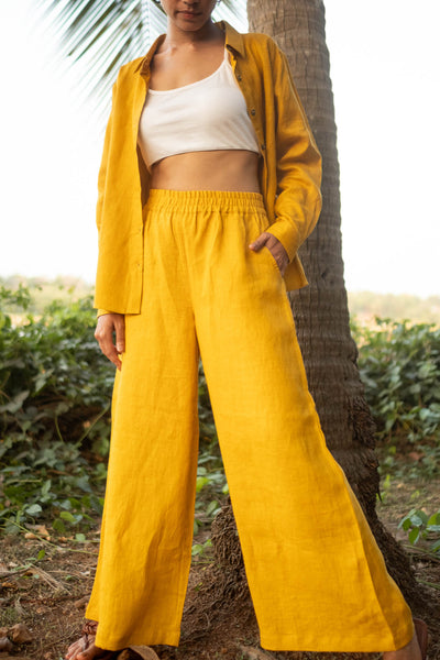 Linen Co-ord Set with Day Shirt and Oversized Pants | Creatures of Habit