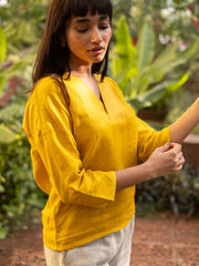Linen V Neck Top