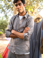 Linen Pocketless Shirt