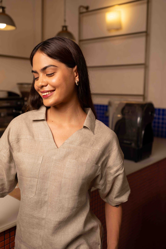 The Linen Open Collar Shirt | Creatures of Habit