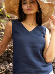 Linen V Neck Tank