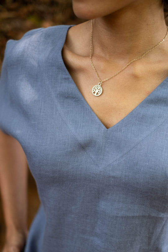 The Linen V Neck Shift Dress | Creatures of Habit