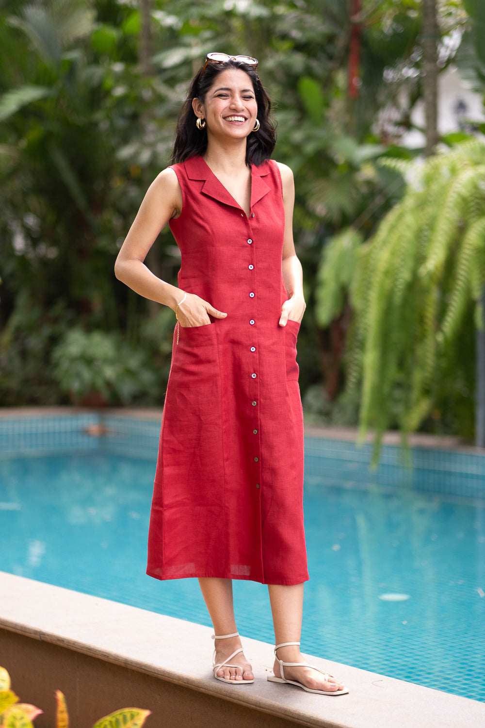 Pattern Dress With Collar Neck Buy Red Dresses For Women By Isam Online Pattern Dress With Collar Neck Buy Red Dresses For Women By Isam Online