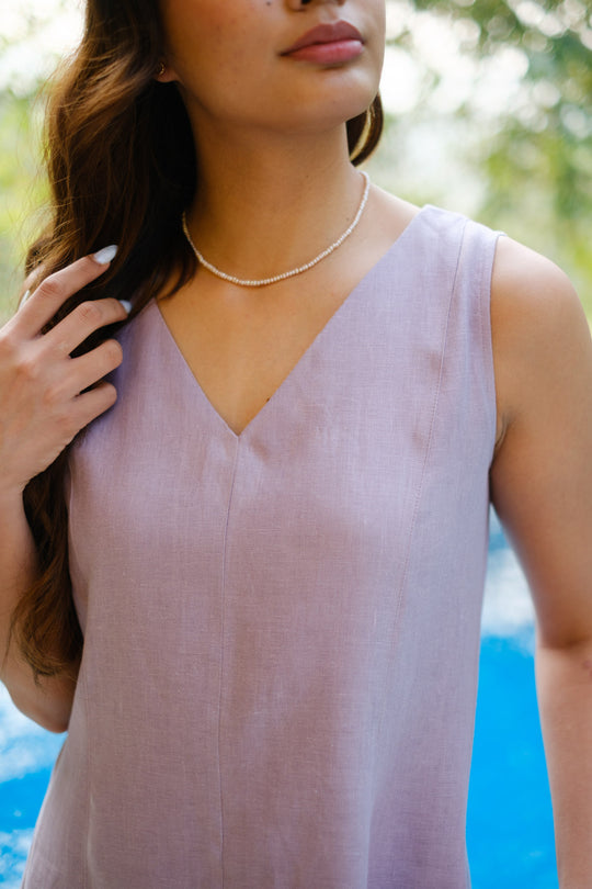 The Linen V Neck Midi Dress | Creatures of Habit
