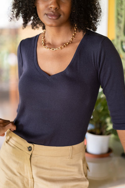 The Rib V Neck