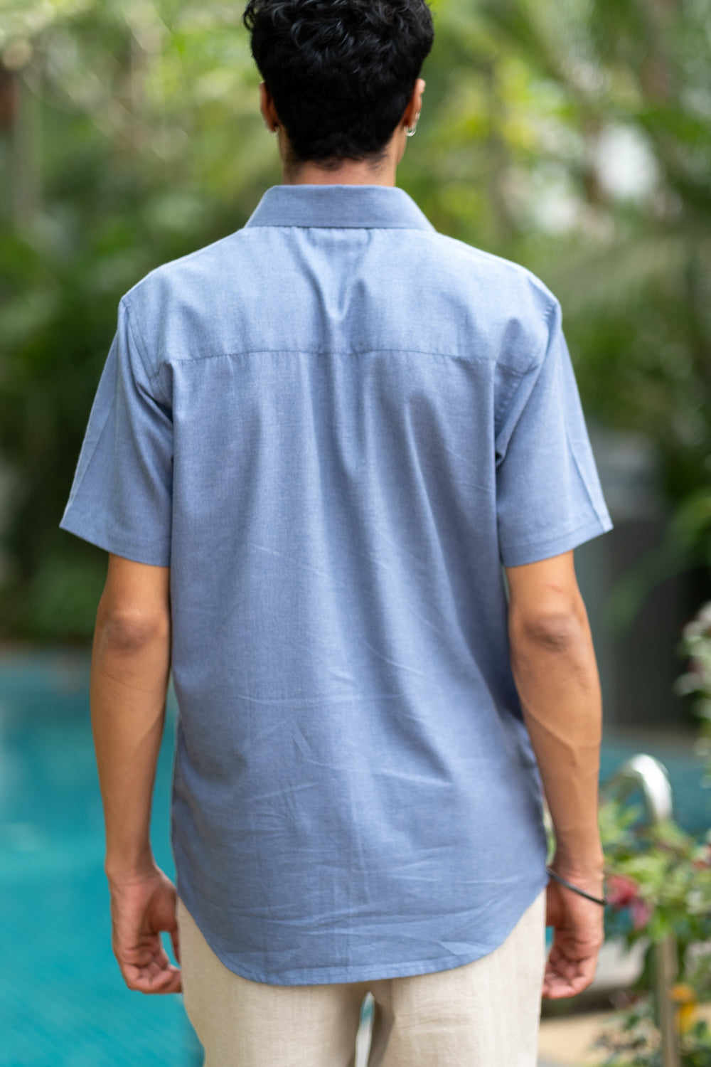 Men's Cremona Italian Egyptian Cotton Short Sleeve Polo Shirt in Mediterranean Blue