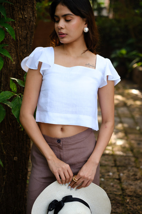 The Linen Ruffle Sleeve Top | Creatures of Habit