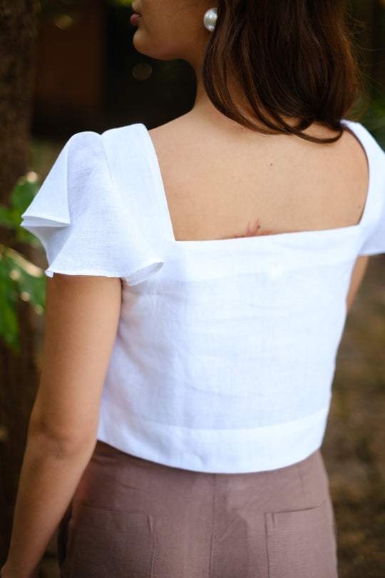 The Linen Ruffle Sleeve Top | Creatures of Habit