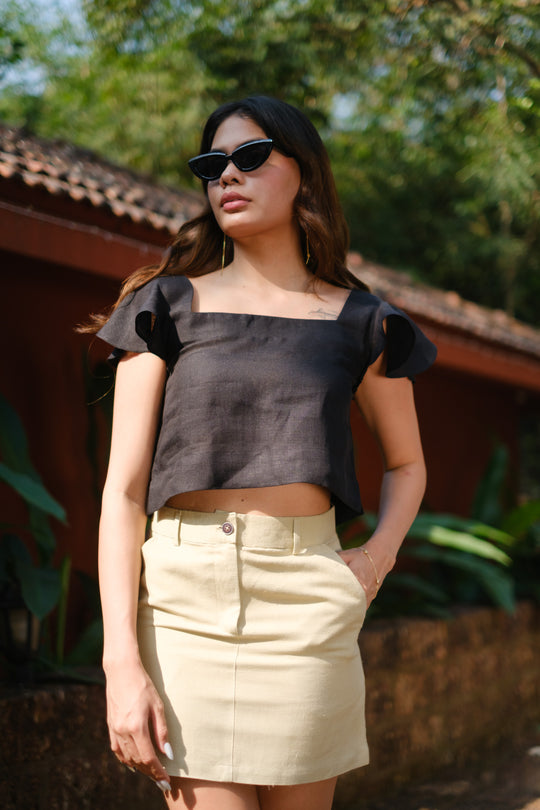 The Linen Ruffle Sleeve Top | Creatures of Habit