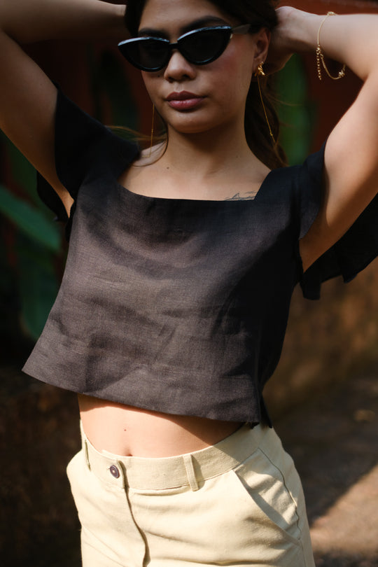 The Linen Ruffle Sleeve Top | Creatures of Habit