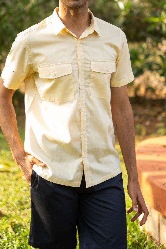 The Egyptian Cotton Double Pocket Shirt | Short Sleeve | Creatures of Habit